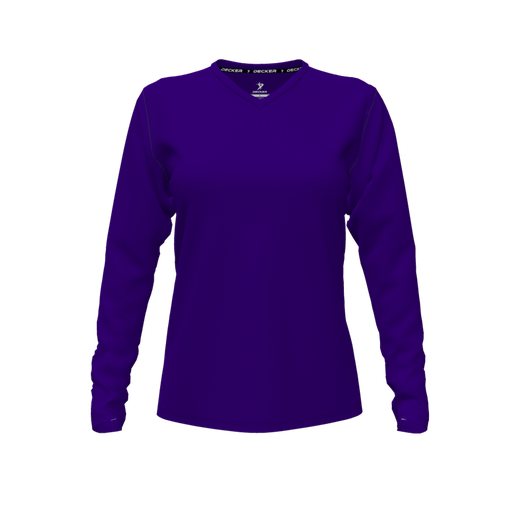 [FTLVPTPP-FYXS] Decker Performance T-Shirt (Female Youth XS, Purple, V Neck, None, Long Sleeve)