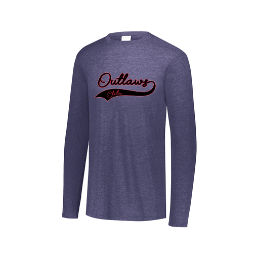 [FTLCUBNV-AXS-LOGO3] Decker Men's Tri-Blend T-Shirt - Long Sleeve (Adult XS, Navy, Logo 3)
