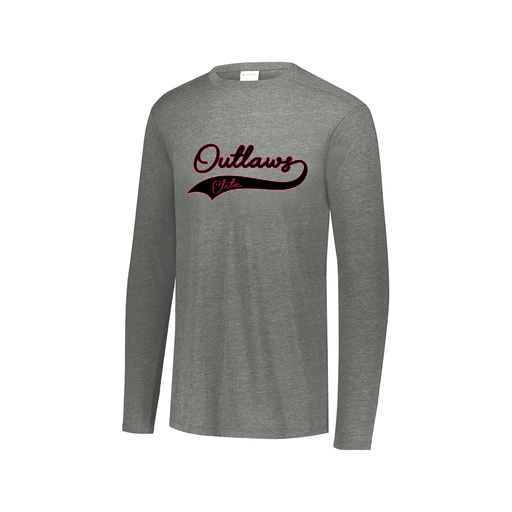 [FTLCUBGY-AXS-LOGO3] Decker Men's Tri-Blend T-Shirt - Long Sleeve (Adult XS, Gray, Logo 3)