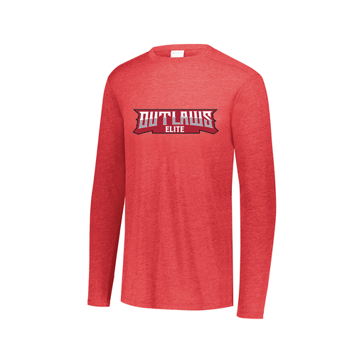 [FTLCUBRD-AXS-LOGO2] Decker Men's Tri-Blend T-Shirt - Long Sleeve (Adult XS, Red, Logo 2)