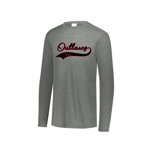 [FTLCUBGY-YS-LOGO3] Decker Youth Tri-Blend T-Shirt - Long Sleeve (Youth S, Gray, Logo 3)